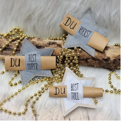 ADVENTSKALENDER VORFREUDE Türchen - Stickserie - 10 ITH Sterne mit Schlitz